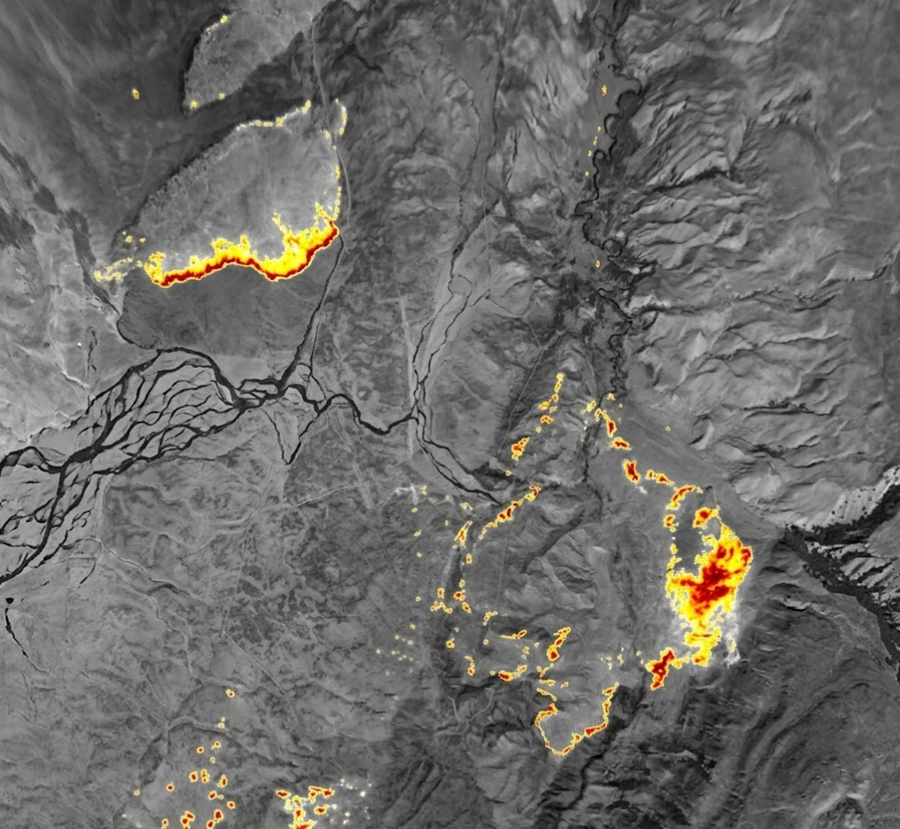Aerial infrared fire mapping imagery